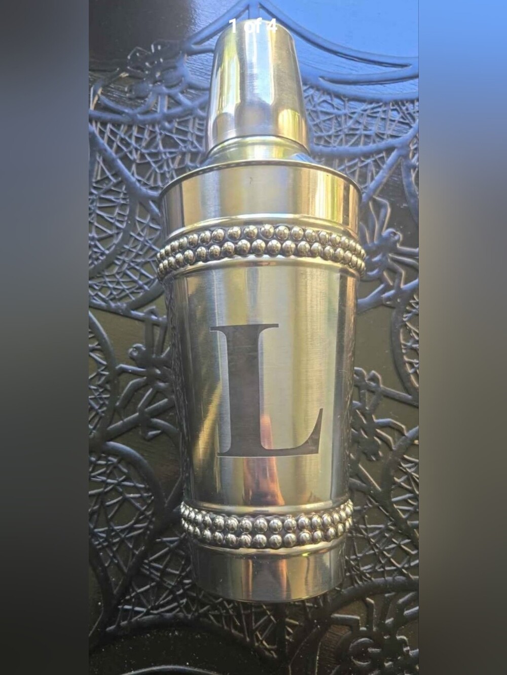Monogrammed Stainless Steel Cocktail Shaker - Letter L